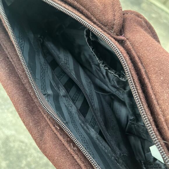 Chocolate Brown Collar Pea Coat Shirt Bag Purse - Picture 6 of 6